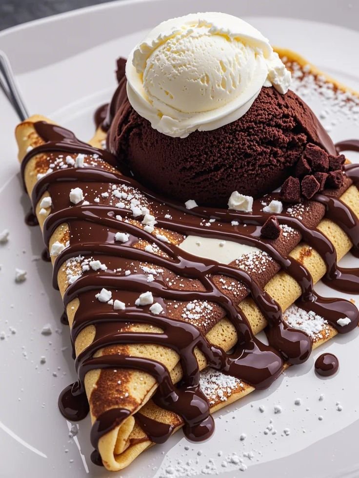 Scoops of ice cream in cones